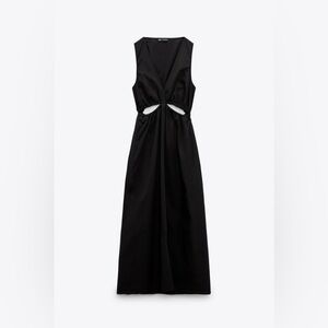 ZARA Cut Out Black Dress Small